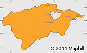 Political Simple Map of Bizerte, cropped outside