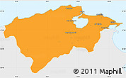 Political Simple Map of Bizerte, single color outside