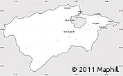 Silver Style Simple Map of Bizerte, cropped outside