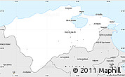 Silver Style Simple Map of Bizerte