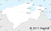 Silver Style Simple Map of Bizerte, single color outside