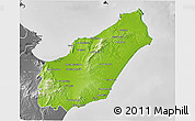 Physical 3D Map of Nabul, desaturated