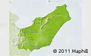 Physical 3D Map of Nabul, lighten