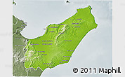 Physical 3D Map of Nabul, semi-desaturated