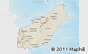 Shaded Relief 3D Map of Nabul, single color outside