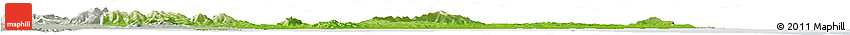 Physical Horizon Map of Nabul, lighten, semi-desaturated