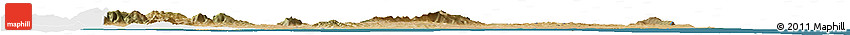 Satellite Horizon Map of Nabul, single color outside