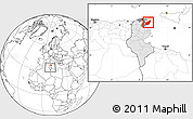 Blank Location Map of Nabul, highlighted country, highlighted parent region, within the entire country