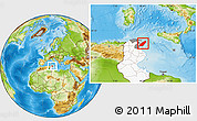 Physical Location Map of Nabul, highlighted country, highlighted parent region