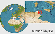Satellite Location Map of Nabul, highlighted parent region