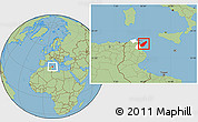 Savanna Style Location Map of Nabul, highlighted parent region