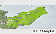 Physical Panoramic Map of Nabul, semi-desaturated