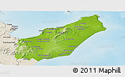 Physical Panoramic Map of Nabul, shaded relief outside