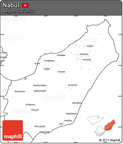 Blank Simple Map of Nabul