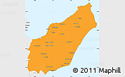 Political Simple Map of Nabul, single color outside, borders and labels