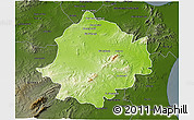 Physical 3D Map of Saghuan, darken