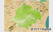 Physical 3D Map of Saghuan, satellite outside