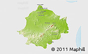 Physical 3D Map of Saghuan, single color outside