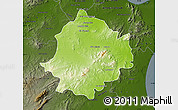 Physical Map of Saghuan, darken