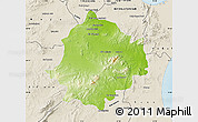 Physical Map of Saghuan, shaded relief outside