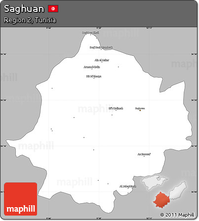 Gray Simple Map of Saghuan, single color outside