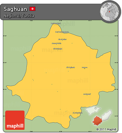Savanna Style Simple Map of Saghuan, cropped outside