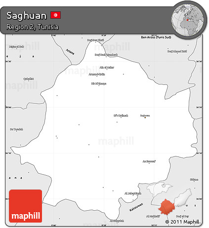 Silver Style Simple Map of Saghuan