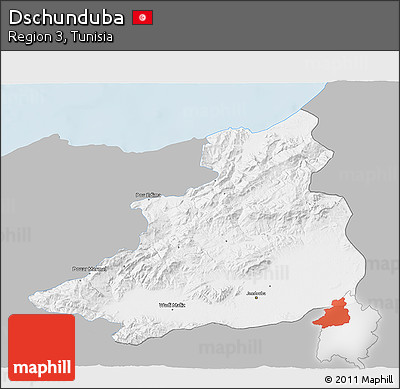 Gray 3D Map of Dschunduba, single color outside