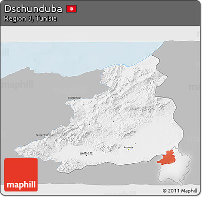 Gray 3D Map of Dschunduba, single color outside