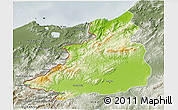 Physical 3D Map of Dschunduba, semi-desaturated