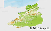 Physical 3D Map of Dschunduba, single color outside