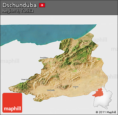Satellite 3D Map of Dschunduba, single color outside