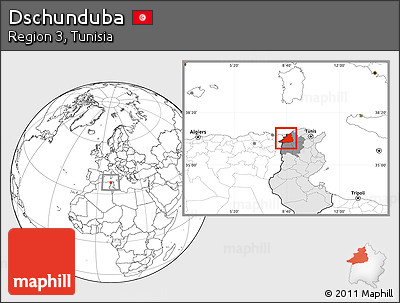 Blank Location Map of Dschunduba, highlighted country, highlighted parent region