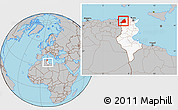 Gray Location Map of Dschunduba, highlighted country, within the entire country