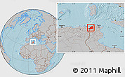 Gray Location Map of Dschunduba, hill shading