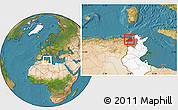 Satellite Location Map of Dschunduba, highlighted country, highlighted parent region