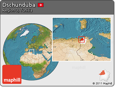 Satellite Location Map of Dschunduba, highlighted parent region