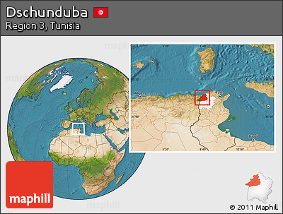 Satellite Location Map of Dschunduba, highlighted parent region