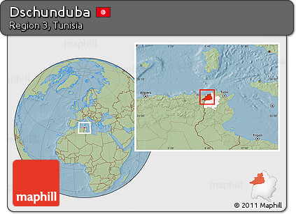 Savanna Style Location Map of Dschunduba, highlighted parent region, hill shading