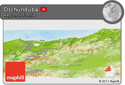 Physical Panoramic Map of Dschunduba