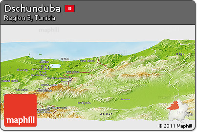 Physical Panoramic Map of Dschunduba