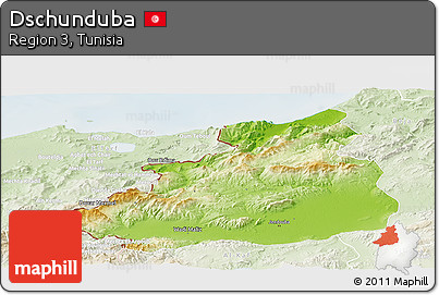 Physical Panoramic Map of Dschunduba, lighten
