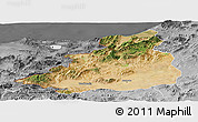 Satellite Panoramic Map of Dschunduba, desaturated