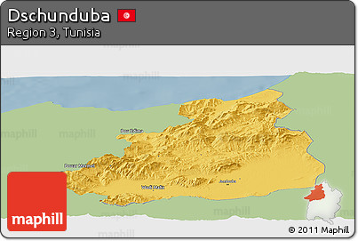 Savanna Style Panoramic Map of Dschunduba, single color outside