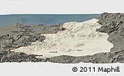 Shaded Relief Panoramic Map of Dschunduba, darken