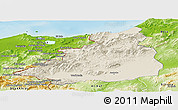 Shaded Relief Panoramic Map of Dschunduba, physical outside