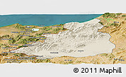 Shaded Relief Panoramic Map of Dschunduba, satellite outside