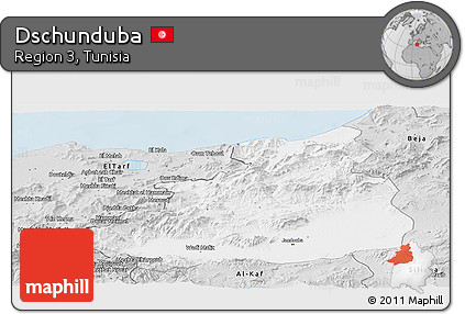 Silver Style Panoramic Map of Dschunduba