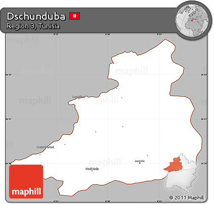 Gray Simple Map of Dschunduba, cropped outside