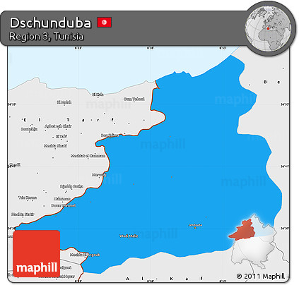 Political Simple Map of Dschunduba, single color outside, borders and labels